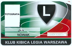 Wzór karty kibica. Źródło: www.legia.pl