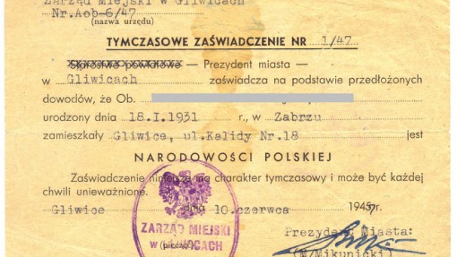 Zaświadczenie o narodowości polskiej